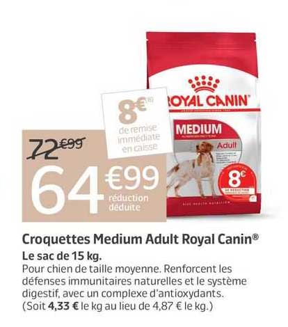 croquettes medium adult royal canin