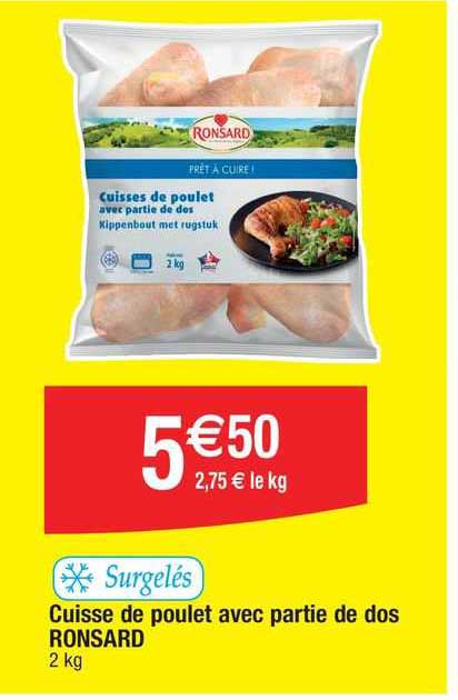 cuisse de poulet avec partie de dos ronsard