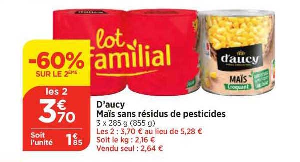 d'aucy maîs sans résidus de pesticides