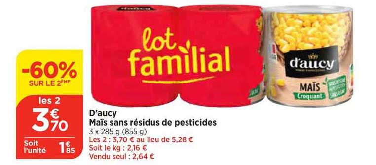 d'aucy maïs sans résidus de pesticides