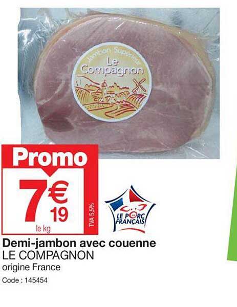 demi-jambon avec couenne  le compagnon