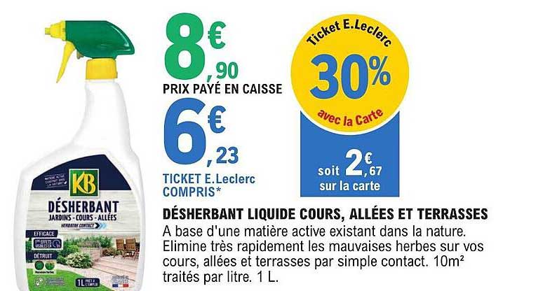 désherbant liquide cours, allées et terrasses kb