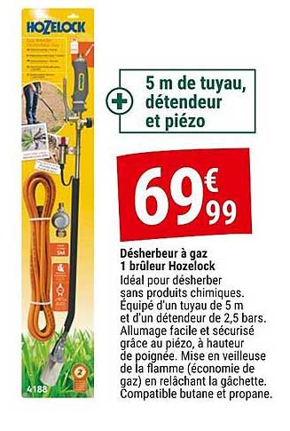 désherbeur à gaz 1 brûleur hozelock