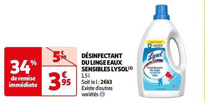 désinfectant du linge eaux sensibles lysol