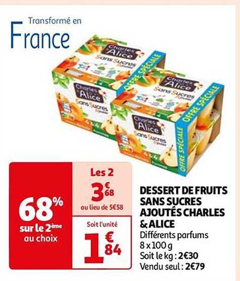 Dessert De Fruits Sans Sucres Ajoutés Charles & Alice