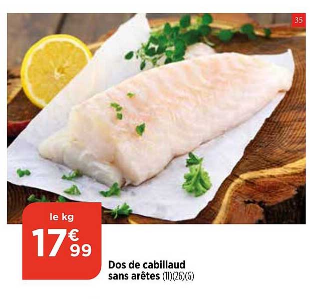 dos de cabillaud sans arêtes