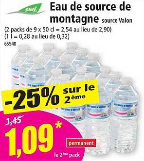 Eau De Source De Montagne Source Valon Surf