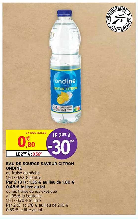 Eau De Source Saveur Citron Ondine