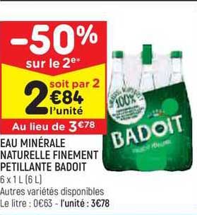 eau minérale naturelle finement pétillante badoit