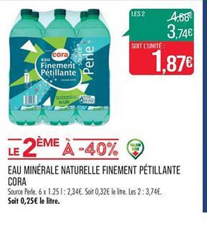 eau minérale naturelle finement pétillante cora