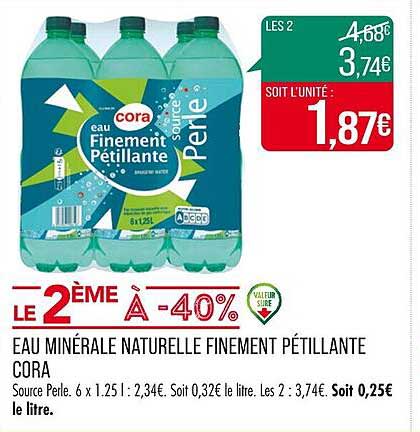 eau minérale naturelle finement pétillante cora