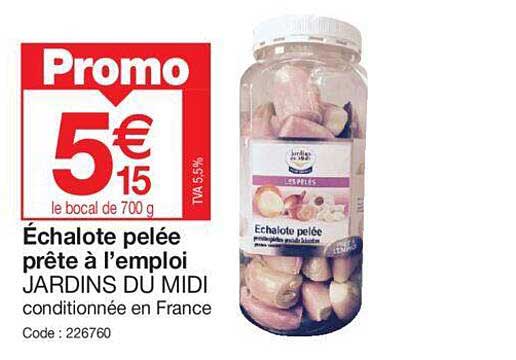 échalote pelée prête à l'emploi jardins du midi