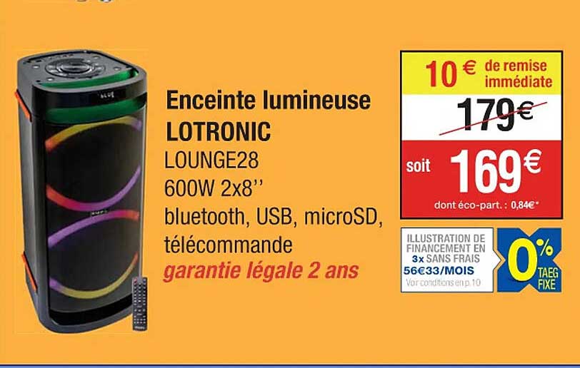 enceinte lumineuse lotronic