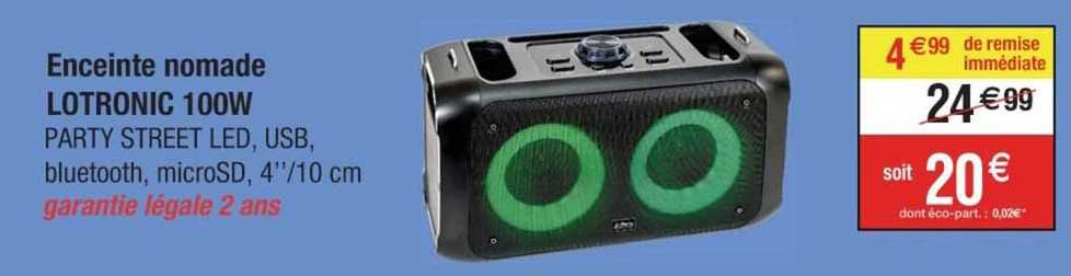 enceinte nomade lotronic 100w