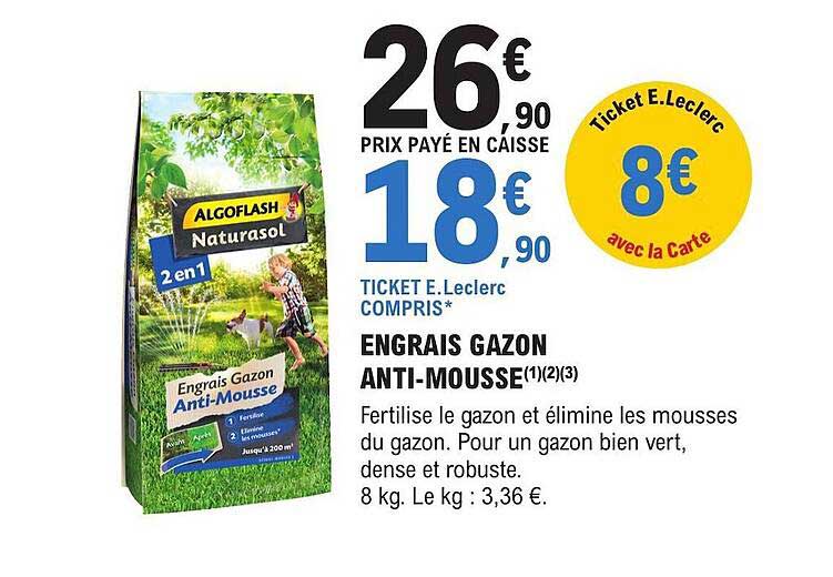 engrais gazon anti-mousse algoflash