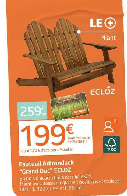 fauteuil adirondack "grand duc" ecloz
