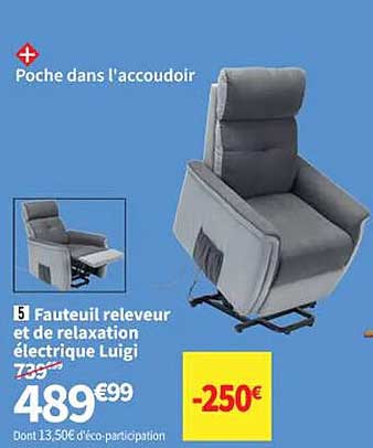 fauteuil releveur et de relaxation électrique luigi
