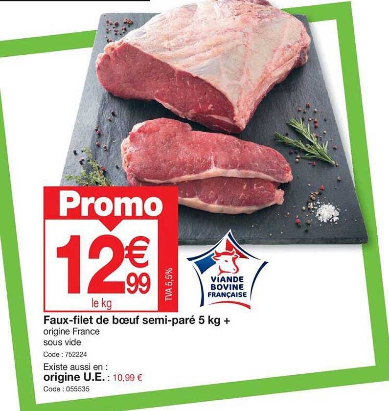 faux-filet de bœuf semi-paré 5 kg+