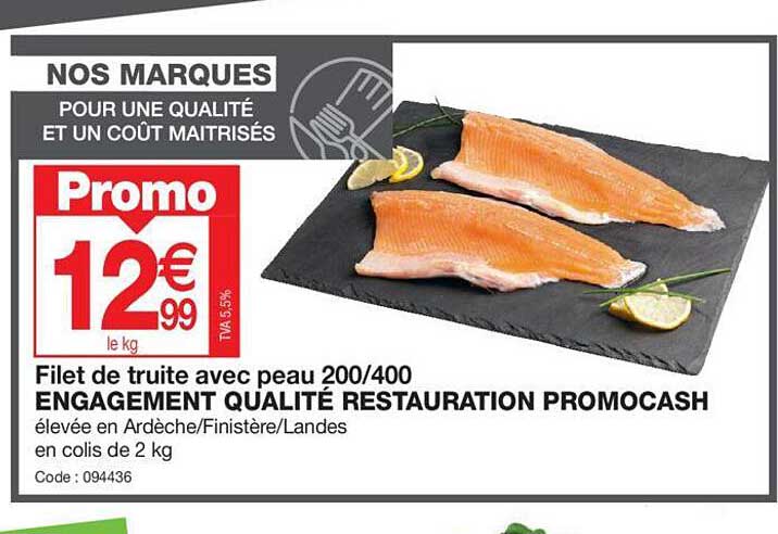 filet de truite avec peau 200/400 engagement qualité restauration promocash