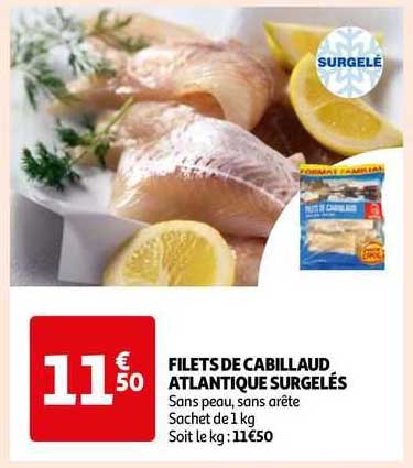 Filets De Cabillaud Atlantiques Surgelés