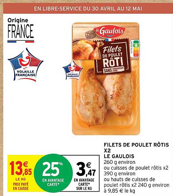 Filets De Poulet Rôtis X 2 Le Gaulois