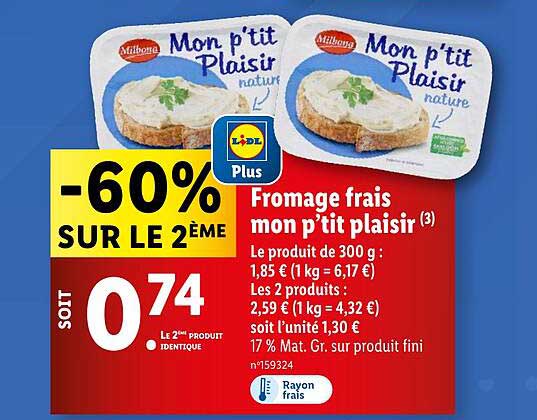 fromage frais mon p'tit plaisir milbona