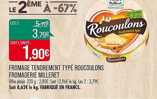 fromage tendrement typé roucoulons fromagerie milleret