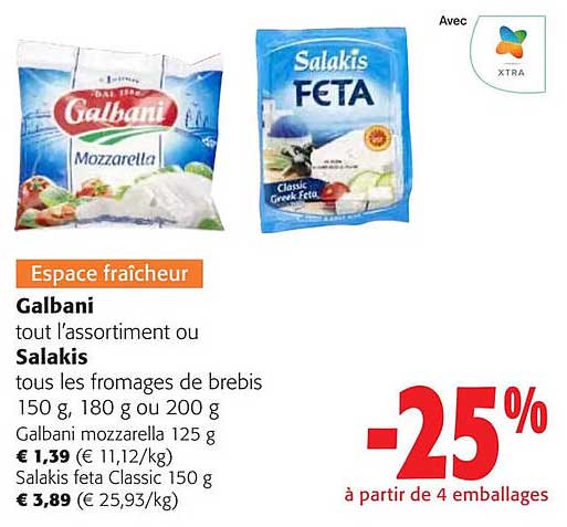 galbani l'assortiment ou salakis les fromages de brebis
