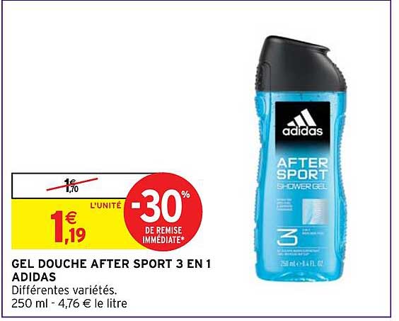 gel douche after sport 3 en 1 adidas