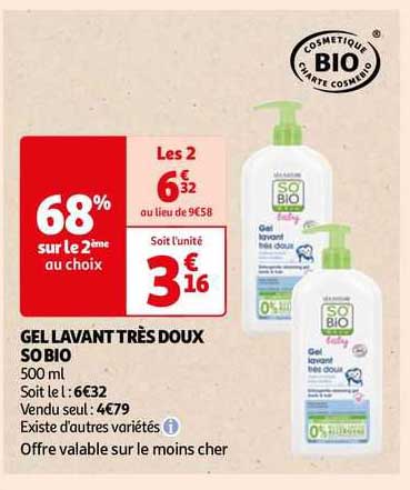 gel lavant très doux so bio