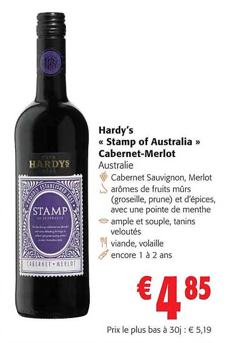 hardy's "stamp of australia" cabernet-merlot australie