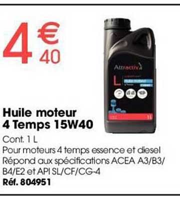 huile moteur 4 temps 15w40