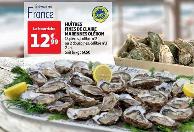 huîtres fines de claire marennes oléron