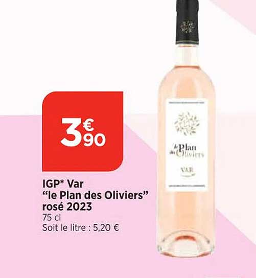 igp var "le plan des oliviers" rosé 2023