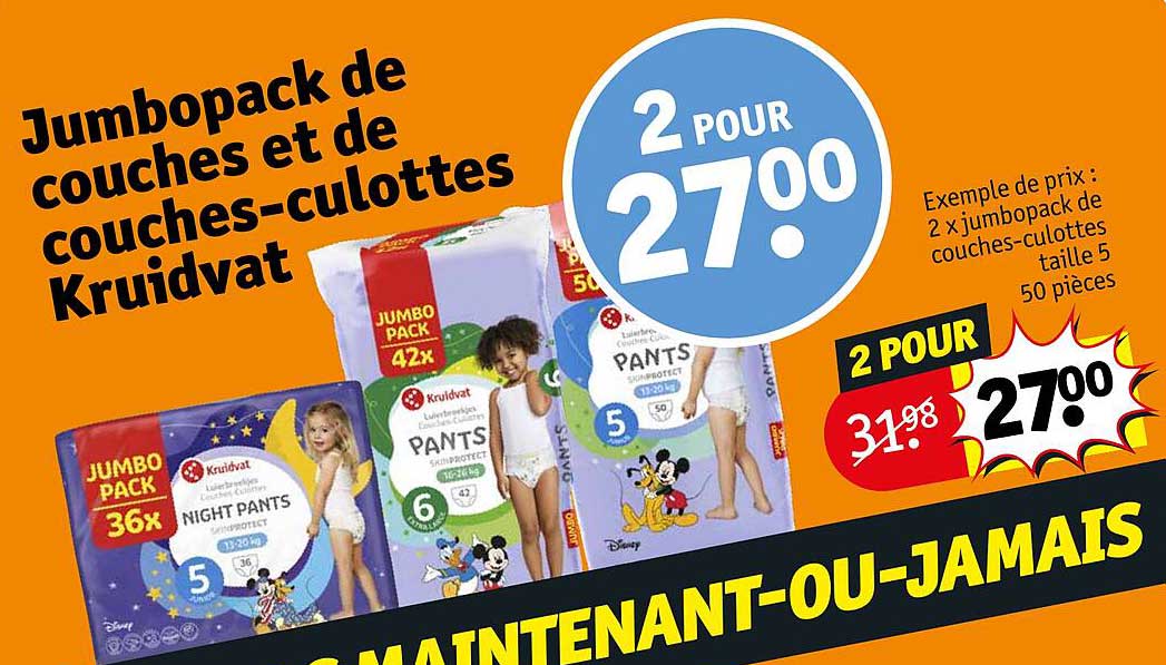 jumbopack de couches et de couches-culottes kruidvat