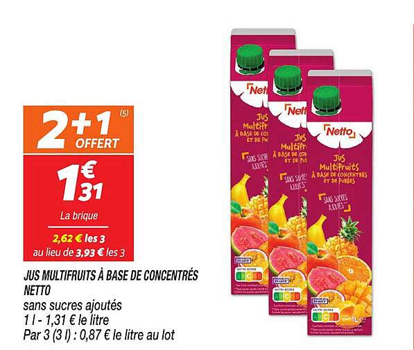 Jut Multifruits à Base De Concentrés Netto
