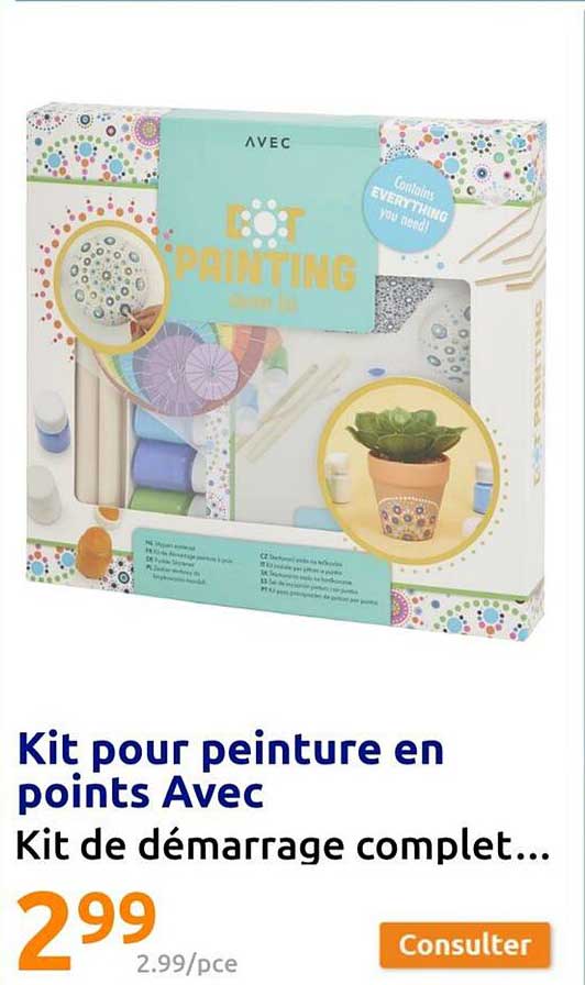 kit pour peinture en points avec