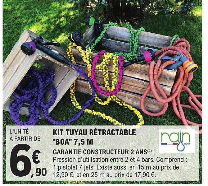 kit tuyau rétractable "boa" 7,5 m