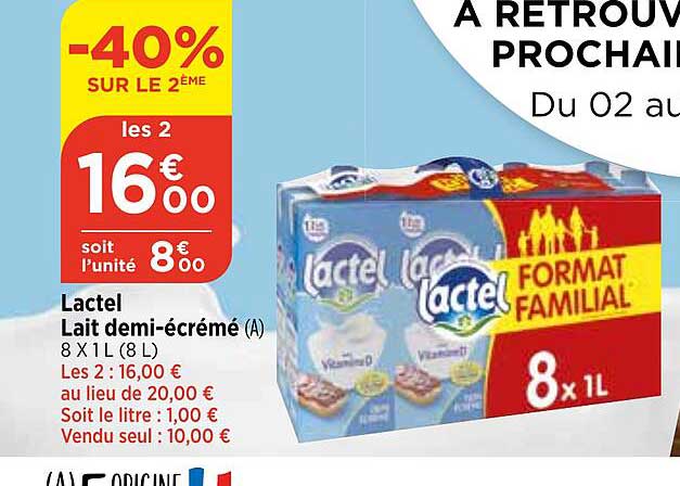 lactel lait demi-écrémé