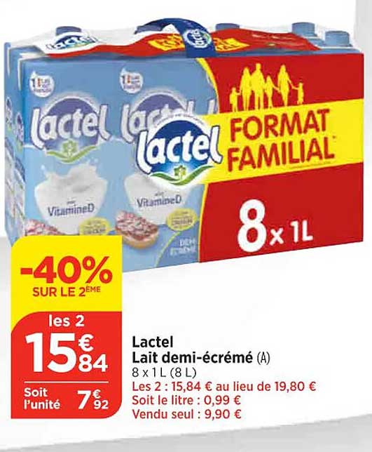 lactel lait demi-écrémé