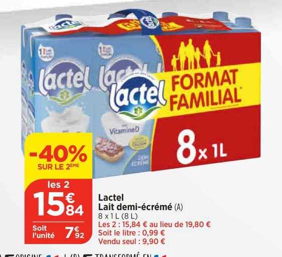 lactel lait demi-écrémé