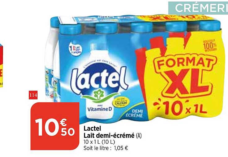 lactel lait demi-écrémé