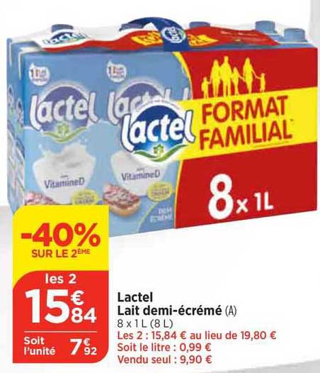 lactel lait demi-écrémé