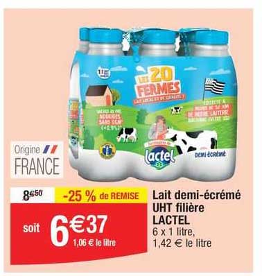 Lait Dem-écrémé Uht Filière Lactel