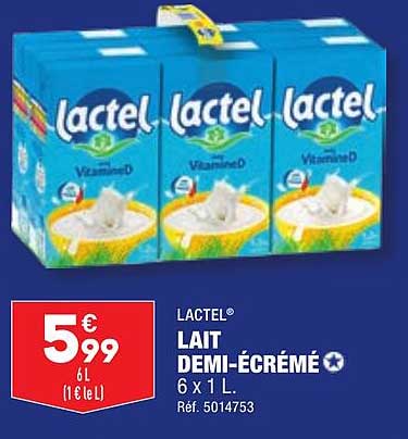 lait demi-écrémé lactel