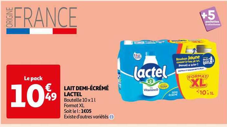 lait demi-écrémé lactel