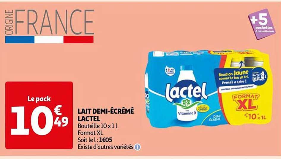 lait demi-écrémé lactel