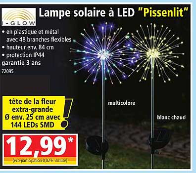 lampe solaire à led "pissenlit" i-glow