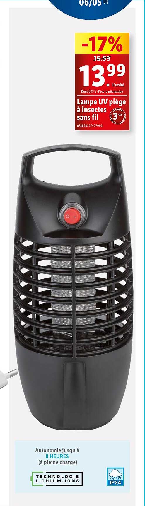 Lampe Uv Piège à Insectes Sans Fil