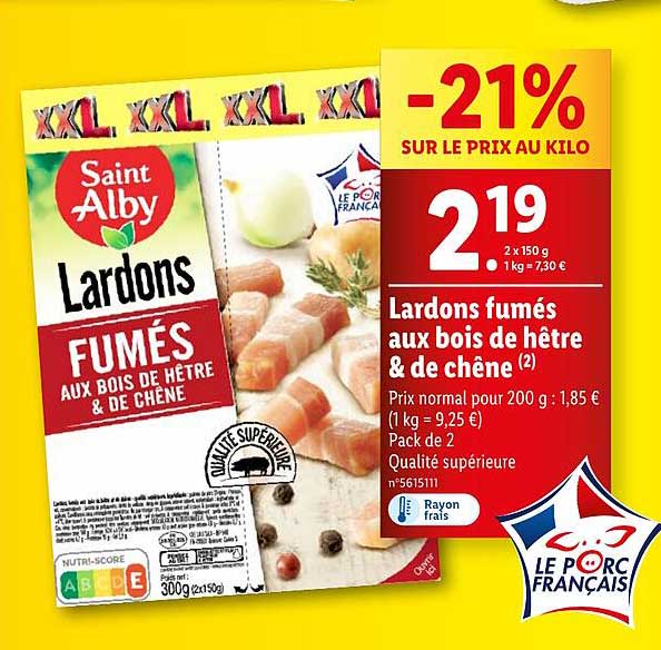 lardons fumés aux bois de hêtre & de chêne saint alby